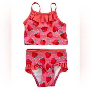 Strawberry Print Pink Bikini Set